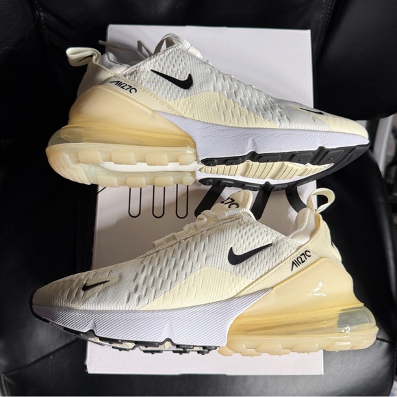 Nike Air Max 270 Women's Coconut Milk White/Yellow Size 7.5 - Picture 3 of 9